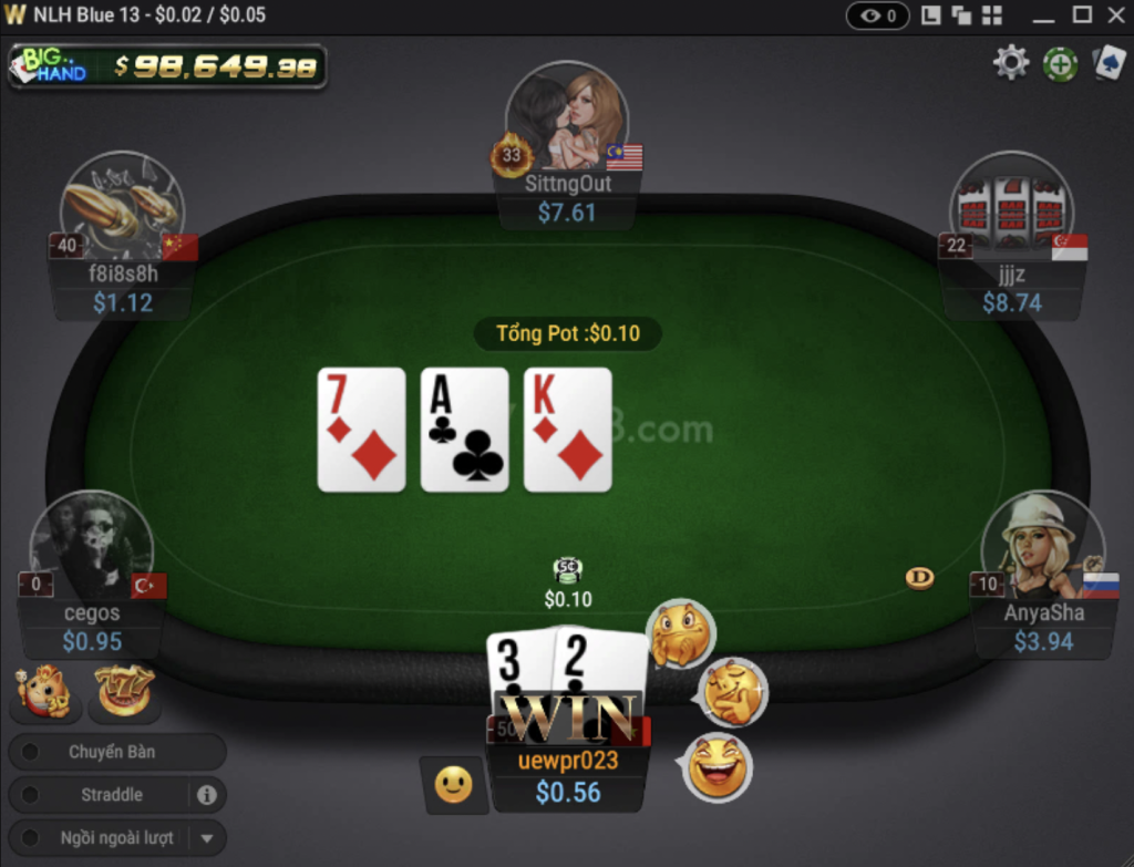 Nhà cái có game Poker online w88